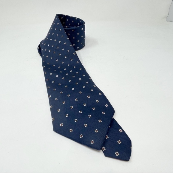 Vintage SOLOMON’S Men’s Blue Geometric Print LIBERTY LONDON Neck Tie USA Made - Picture 1 of 5